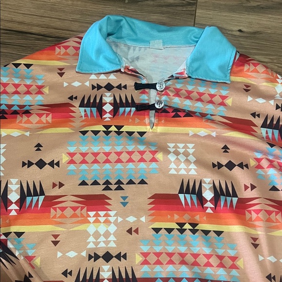 Colorful Geometric Patterned Pullover - Picture 2 of 2